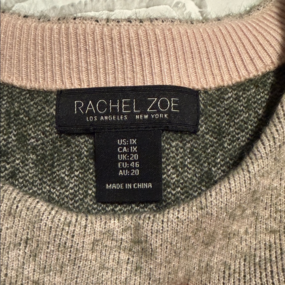 Rachel Zoe Taupe and Black Botanical Sweater - Picture 2 of 3